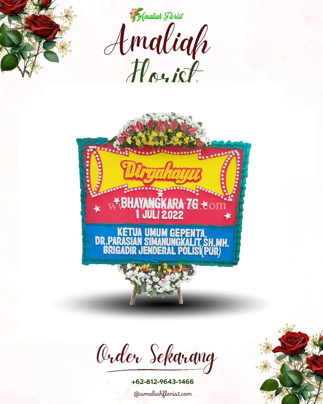 Papan Bunga HUT Ulang Tahun Pondok Ungu